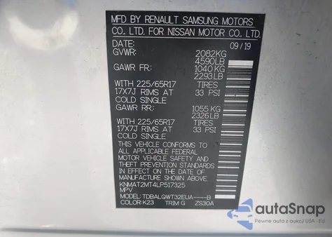 2020 Nissan Rogue Sv Fwd from USA, damaged, VIN KNMAT2MT4LP517325